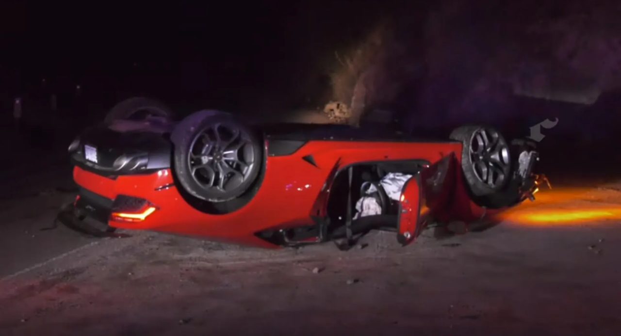 Lamborghini-Huracan-trovta -polizia-tetto-los-angeles